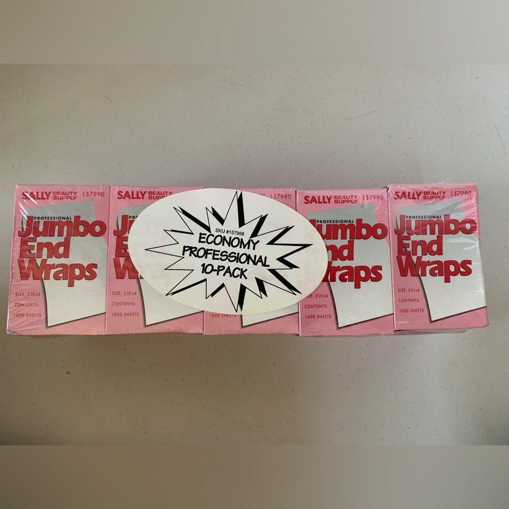 Sally Beauty Vintage Professional Jumbo End Wraps 10 Pack NEW